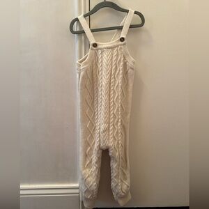 Hanna Andersson Cream Knit Overalls